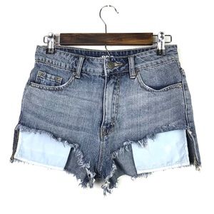 BDG High Rise Lou Hi-Low Shortie Jean Shorts
